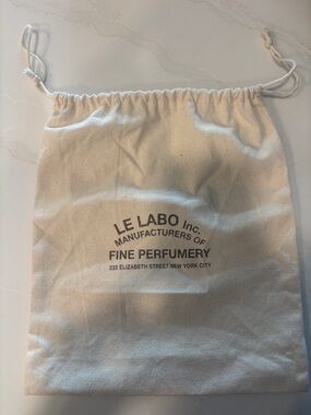 Le Labo Natural Canvas Drawstring Bag with Black Logo